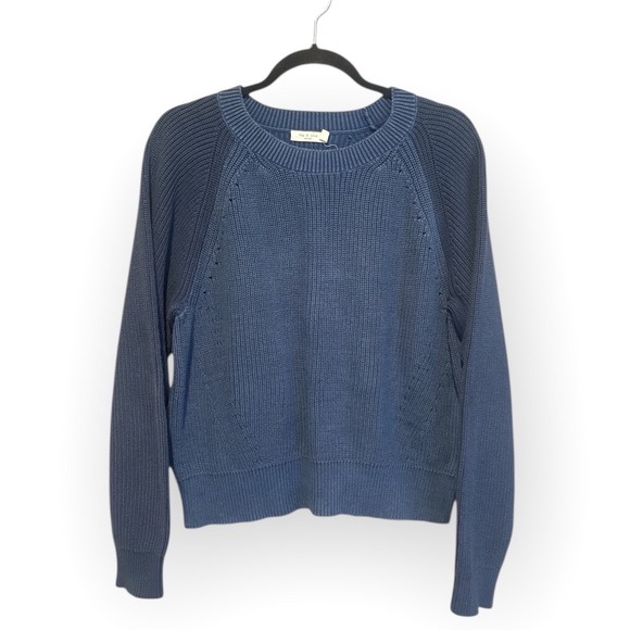 Rag & Bone Blue Ribbed Knit Crewneck Sweater M/M - Picture 2 of 6